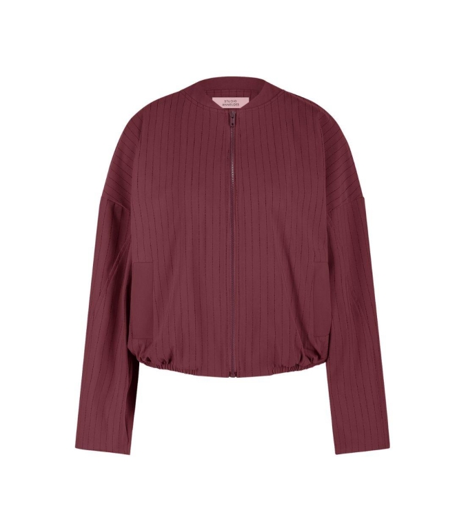 Studio Anneloes Storm stripe bomber jacket 3069 bordeaux/dark blue