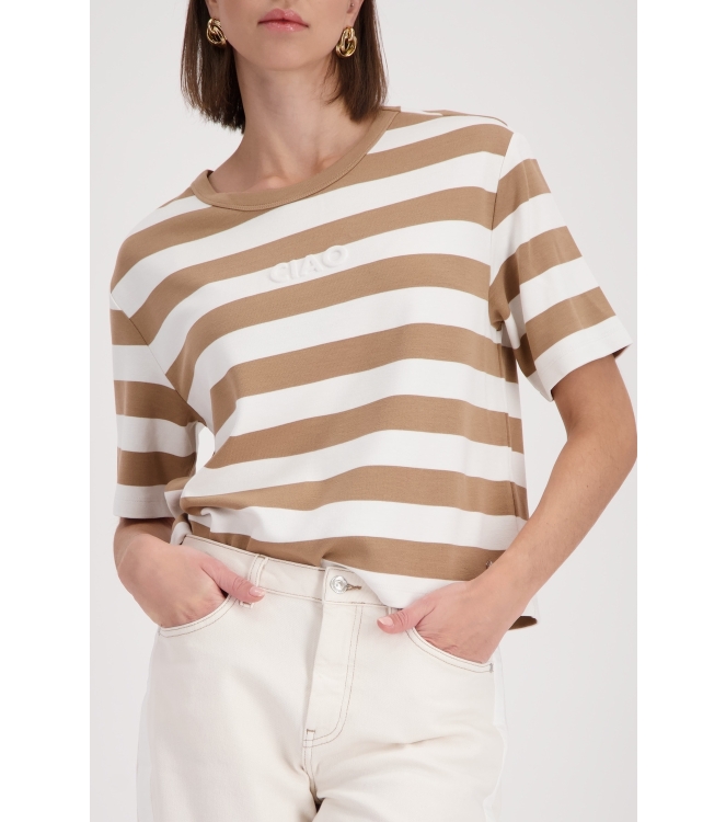 Monari Sweatshirt 547 Biscotti ringel