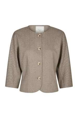 Neo Noir Mesto light herringbone jacket new colors 167015 White/brown