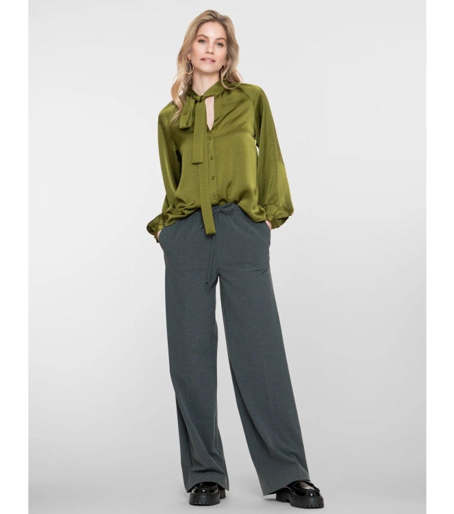 Geisha Pants flair + piping 930 Mid grey