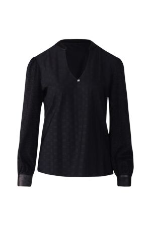 ZIP73 Top tailored collar 008 Black/logo