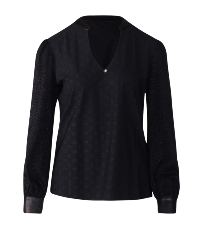 ZIP73 Top tailored collar 008 Black/logo