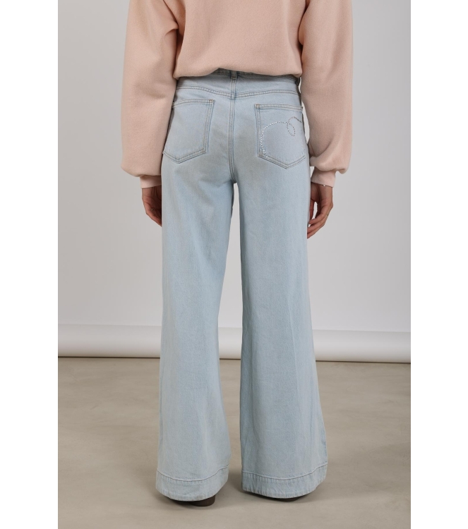 NUKUS Abby Pants Denim Strass 24 bleached denim