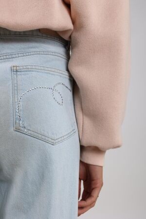 NUKUS Abby Pants Denim Strass 24 bleached denim