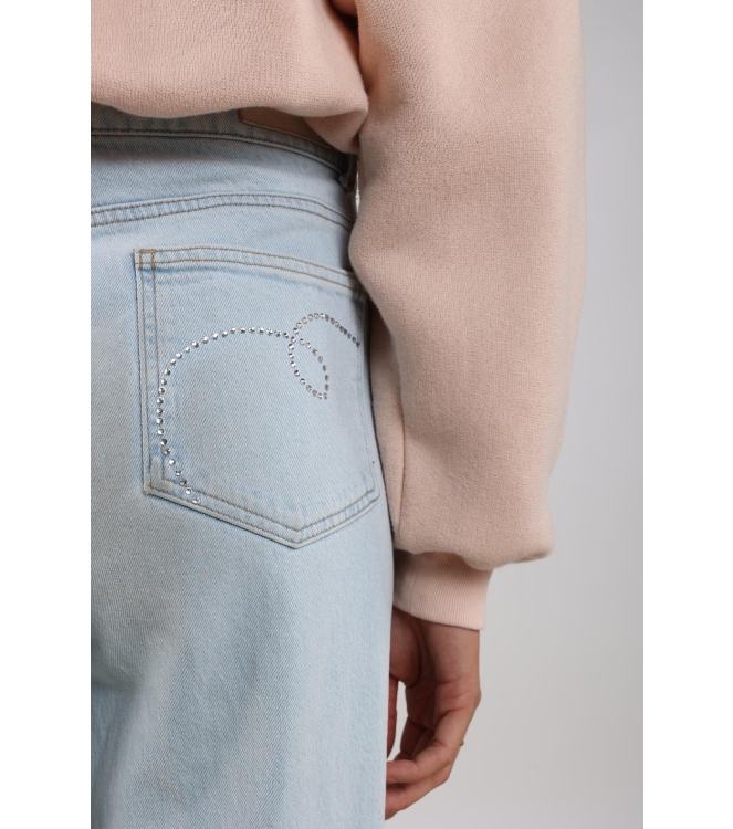 NUKUS Abby Pants Denim Strass 24 bleached denim