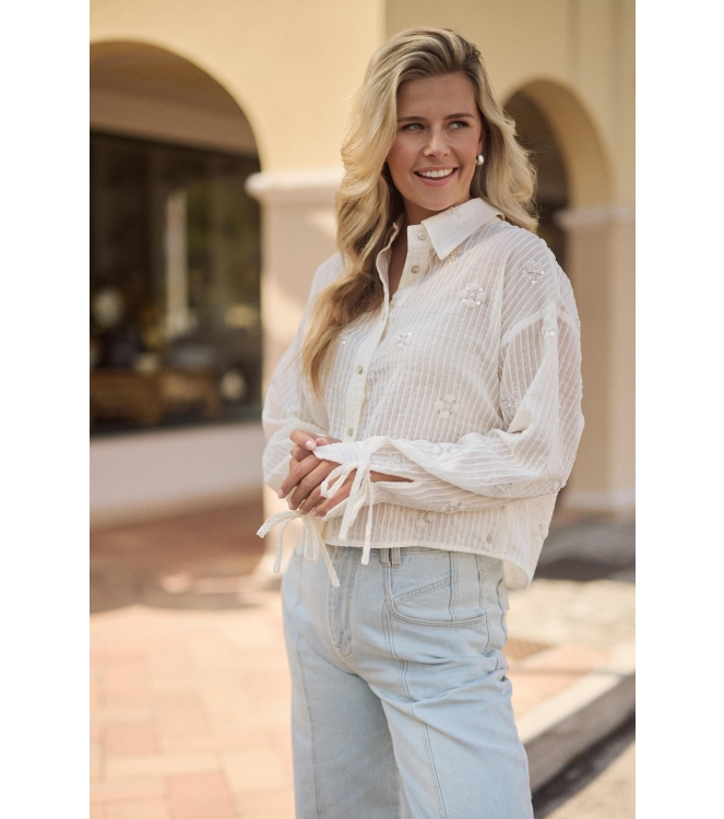 NUKUS Bailey Blouse Beads 17 off white