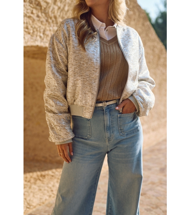 NUKUS Babette Bomber 374 silver/camel