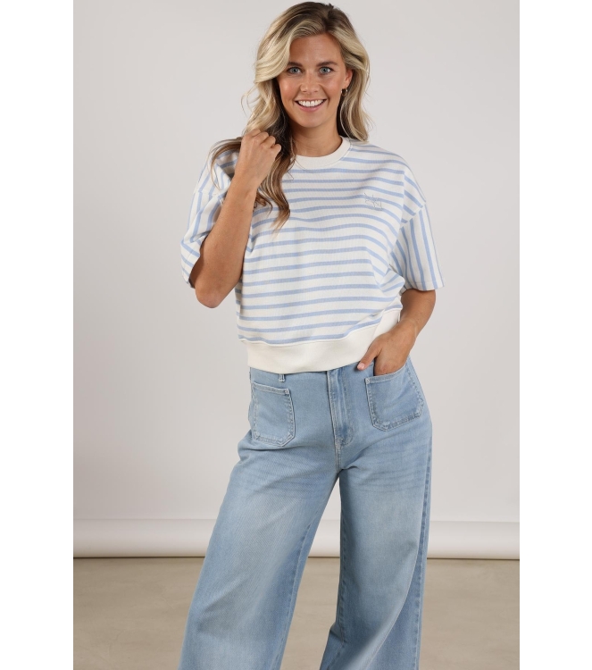 NUKUS Lotte Pullover Stripe 315 offwhite/cloudy