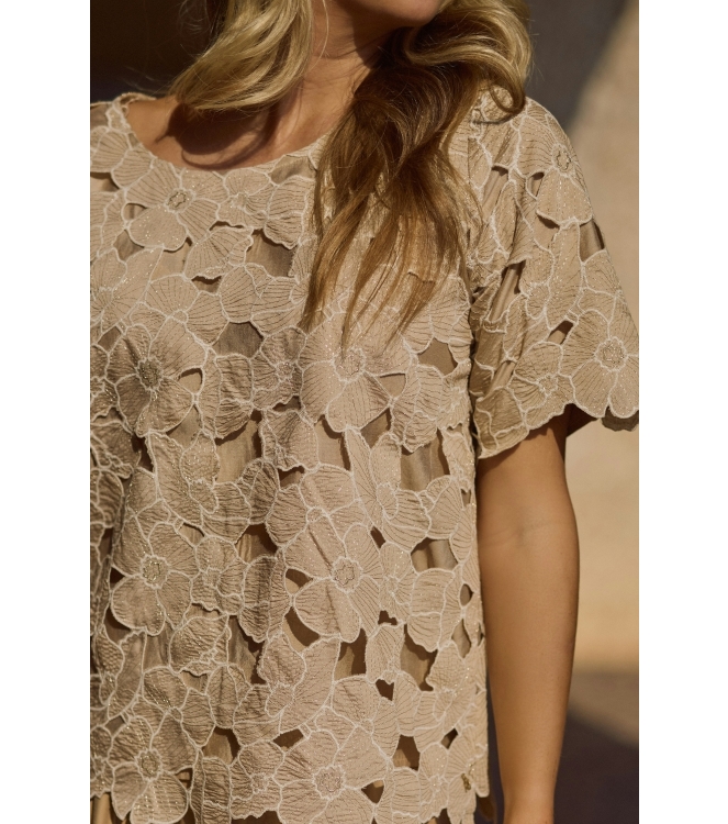 NUKUS Octavia Top Flower 239 sand/gold