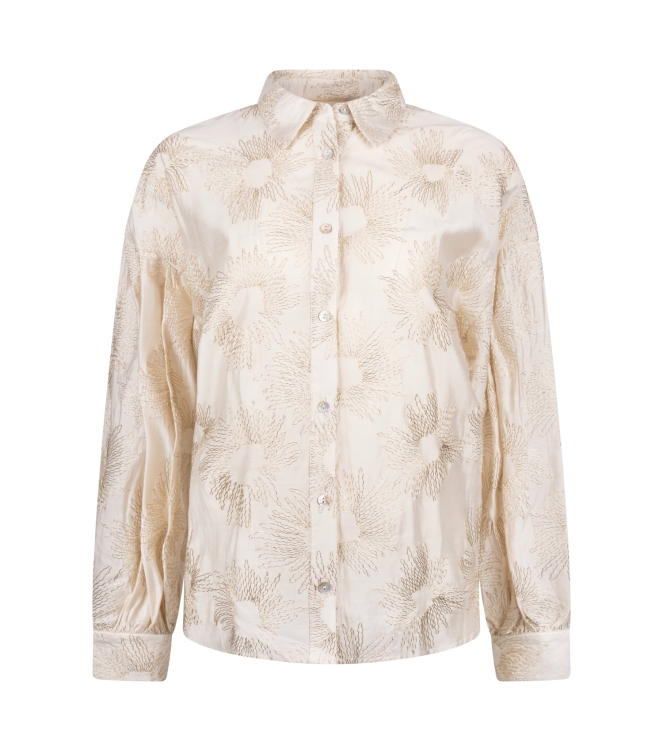 NUKUS Nola Blouse Embroidery 126 offwhite/gold