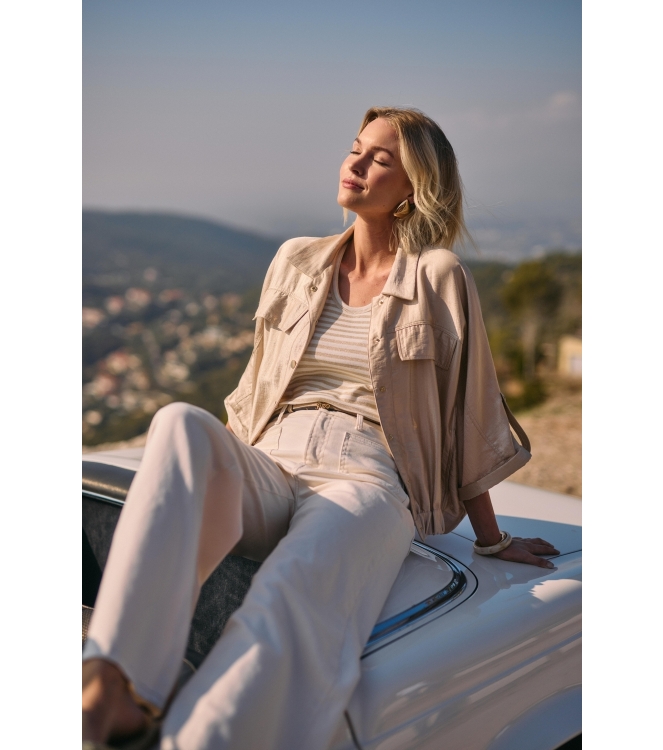 NUKUS Steffie Singlet Lurex 126 offwhite/gold