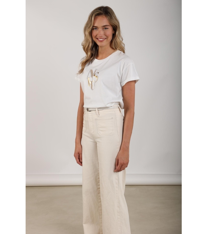 NUKUS Rowena Shirt 131 offwhite/sand