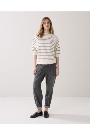 Summum Woman Jersey Striped sweat 122 Ivory