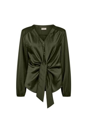 Freequent Sateen blouse Kombu Green