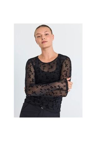 Freequent Flock printed mesh Black