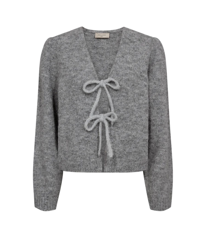 Freequent Plain knit deco ribbon Medium grey mel