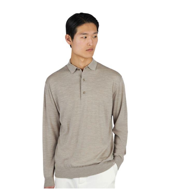 Paul and Shark Superfine merino wool polo 226 Light brown