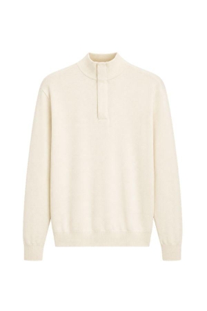 Paul and Shark Summer wool half zip 965 Off white