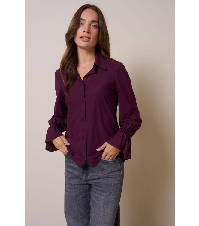 Studio Anneloes Duna ruffle blouse 3800 blackberry