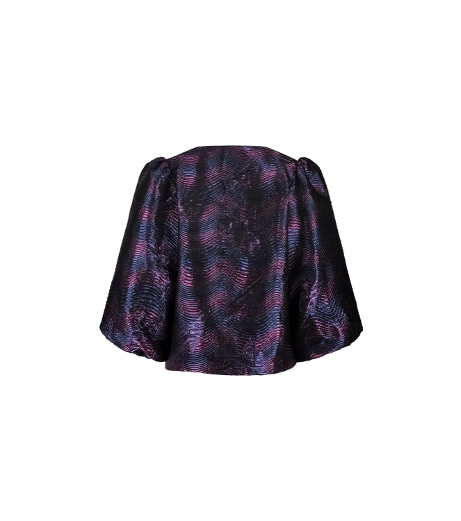 Studio Anneloes Eliza wave jacquard top 6945 dark blue/ vintage berry