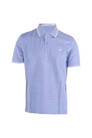 Paul and Shark Jaspe cotton pique polo 991 Light bleu