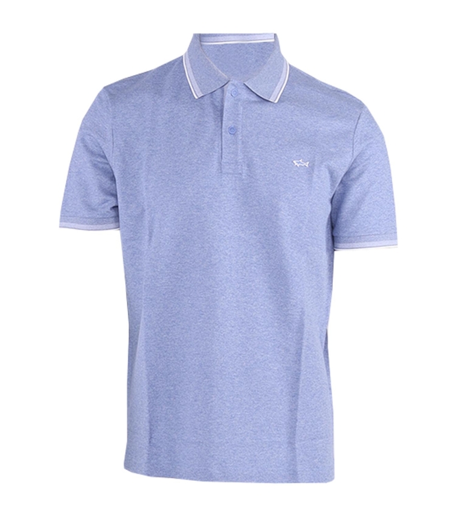 Paul and Shark Jaspe cotton pique polo 991 Light bleu