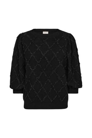 Freequent Effect yarn, puff sleeve Black