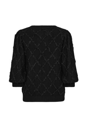 Freequent Effect yarn, puff sleeve Black