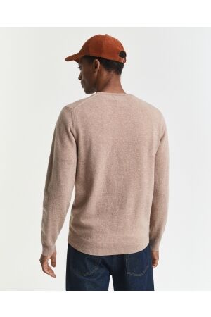 Gant Superfine Lambswool Crew Neck Sweater 295 dk. sand melange