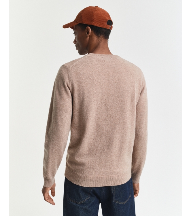 Gant Superfine Lambswool Crew Neck Sweater 295 dk. sand melange
