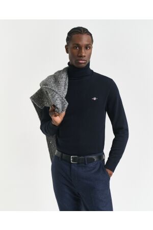 Gant Classic Cotton Turtleneck Sweater 433 evening blue