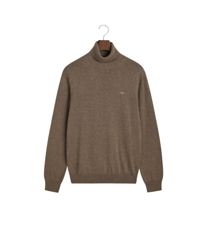 Gant Cotton Wool Turtleneck Sweater 294 dk hazelnut melange