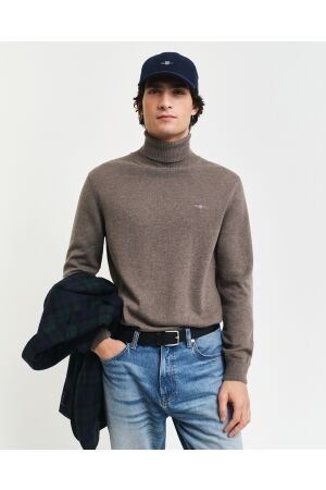 Gant Cotton Wool Turtleneck Sweater 294 dk hazelnut melange
