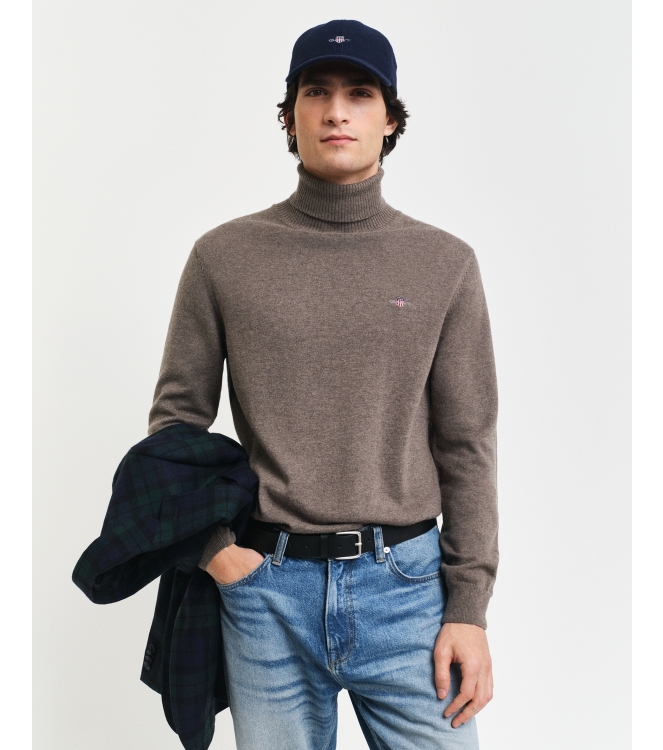 Gant Cotton Wool Turtleneck Sweater 294 dk hazelnut melange