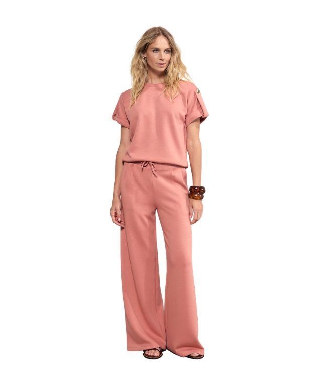 Tramontana Wide-Leg Trousers Self-Fabric Belt 004275 Dusty rose