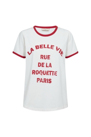 Freequent FQFENJAL-TEE Star Off-White w. True Red