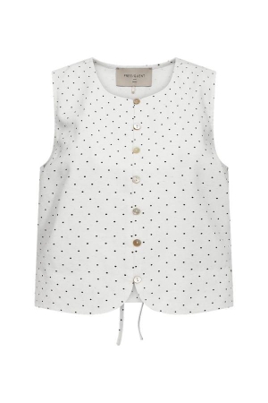Freequent FQANYA-WAISTCOAT Star Off-white w. Black