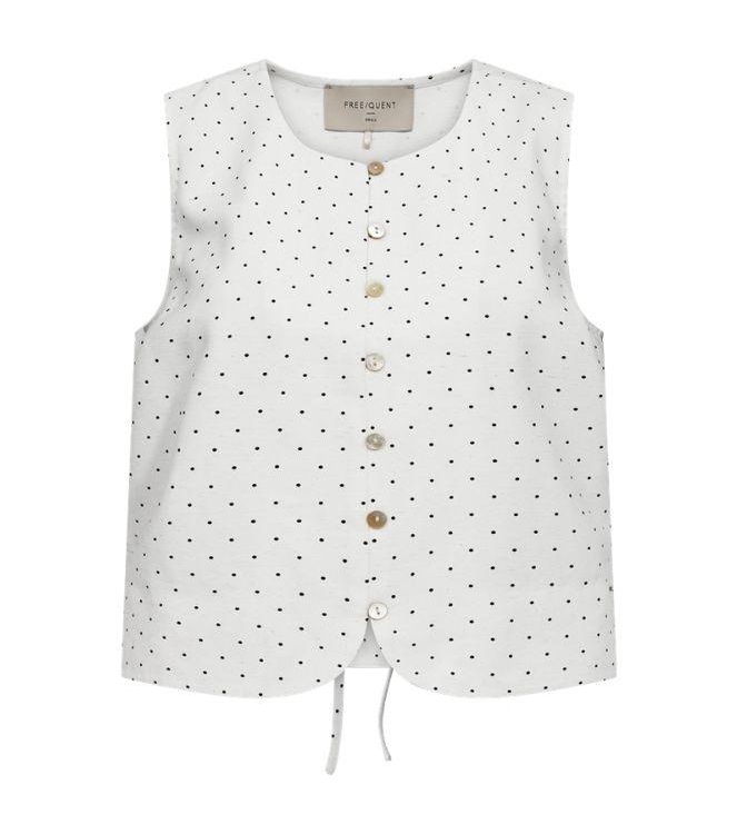 Freequent FQANYA-WAISTCOAT Star Off-white w. Black