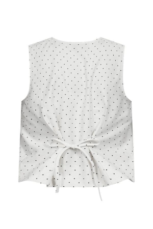 Freequent FQANYA-WAISTCOAT Star Off-white w. Black