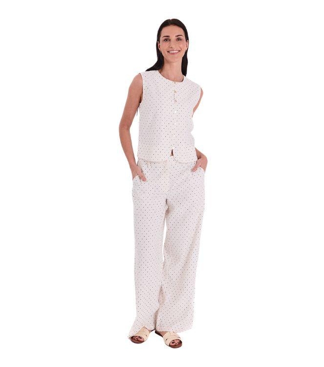 Freequent FQANYA-WAISTCOAT Star Off-white w. Black