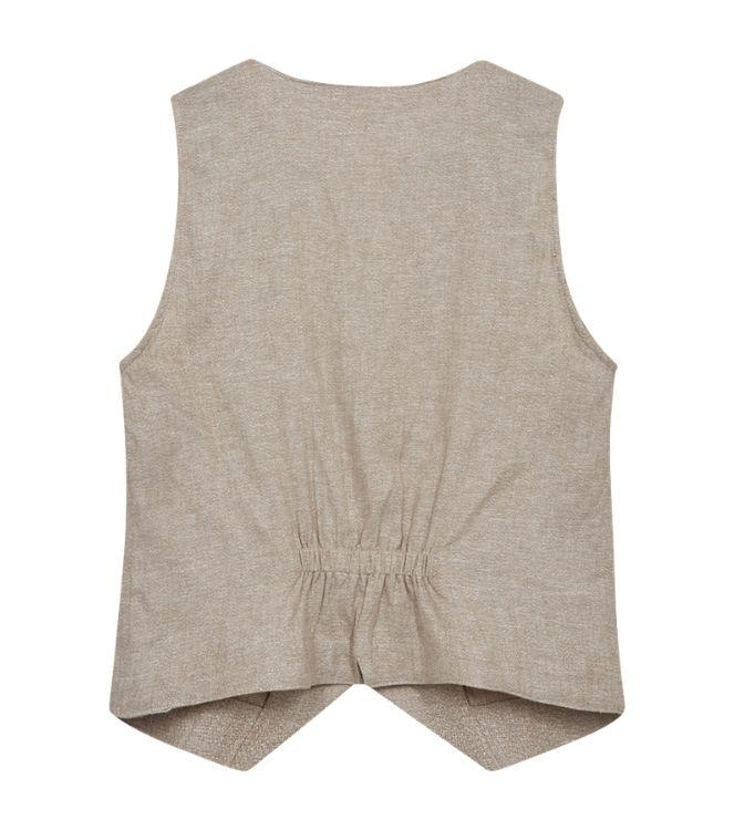 Freequent FQLAVASI-WAISTCOAT Sand Melange w. Silver