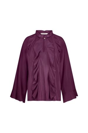Summum Woman Top ruffles Cotton viscose. 324 Wineberry