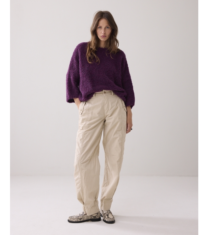 Summum Woman Sweater soft boucle knit 324 Wineberry