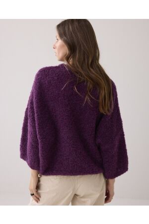 Summum Woman Sweater soft boucle knit 324 Wineberry