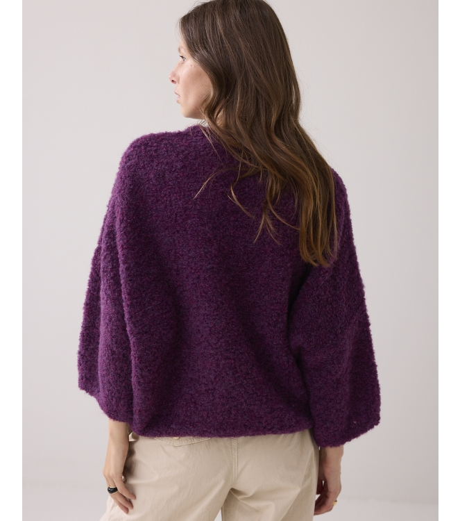 Summum Woman Sweater soft boucle knit 324 Wineberry