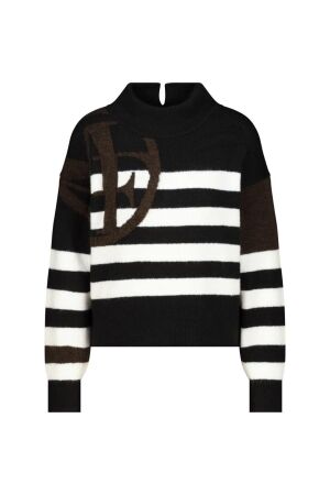 Monari Pullover 997 Schwarz ringel
