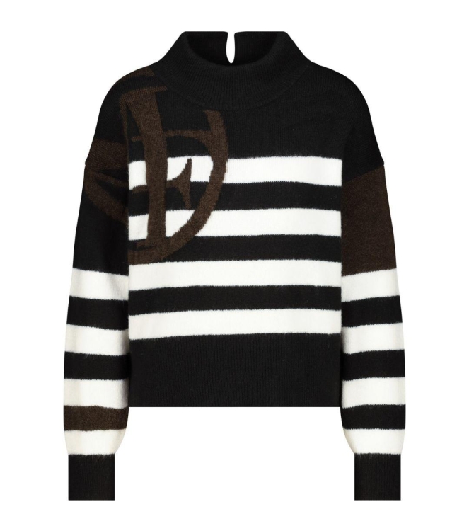 Monari Pullover 997 Schwarz ringel