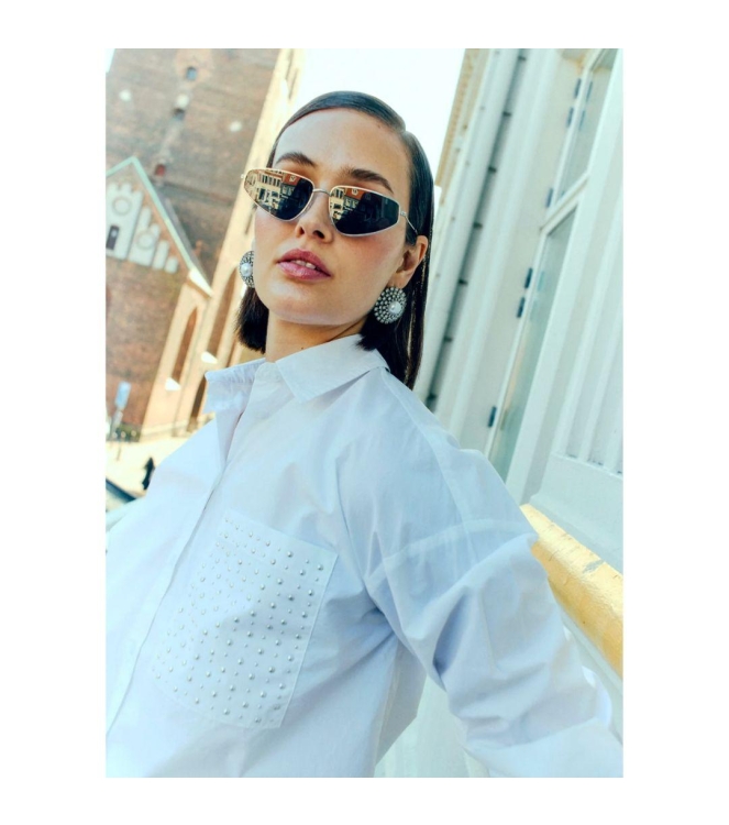 Freequent Poplin pocket deco Bright white