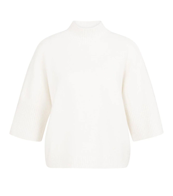 Yaya Trui met geribde driekwart mou 10022 Snowfall white mel