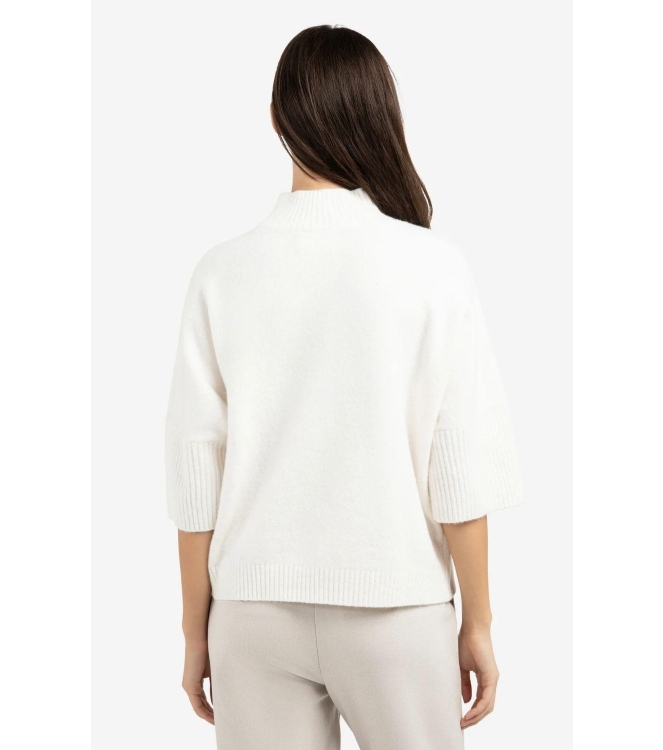 Yaya Trui met geribde driekwart mou 10022 Snowfall white mel